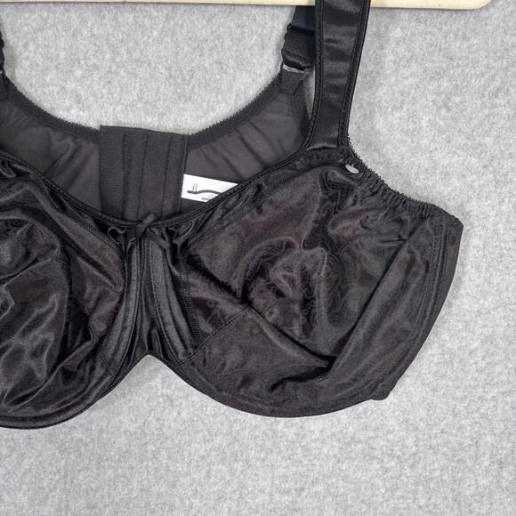 Bali 3562 Bra 42D Black Satin‎ Tracings Underwire Minimizer Full Cup Wide Strap - Picture 2 of 10
